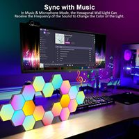 Lumière LED créative DIY intelligente avec application et commande vocale, synchronisation musicale, lumière hexagonale en nid d'abeille, cadeau de nuit, lumière ambiante murale et de plafond