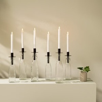 Supports de bougies réutilisables en fer pour bouteilles de vin vides, inserts de bougies pour la décoration de la maison et de mariages, porte-bougie en métal pour bouteille
