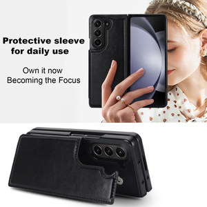 เคสโฟลิโอธุรกิจแบบออลอินวันที่มีช่องเสียบการ์ด <span class=keywords><strong>S</strong></span> และขาตั้งแบบแฮนด์ฟรีสำหรับ Samsung Galaxy Z Fold 3 4 5 6 7 - Product Image 5