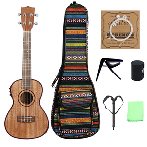 24 "EQ Ukulele đầy đủ sabili hộp điện cổ điển 4-string guitar nhỏ Maple mun giá rẻ bán buôn bass nhạc cụ - Product Image 4