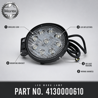 Pour camion minier Sinotruk HOWO MT86, lampe de travail LED robuste, 4130000610, lampe ronde à 9 LED, pièces détachées automobiles, vente en gros depuis la Chine