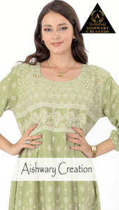 Women's Unique Floral Geometric Printed 100% Cotton Midi Dress Lace <b>Decoration</b> Maillard Custom Logo Back Detail Casual Tunic - Product Image 2