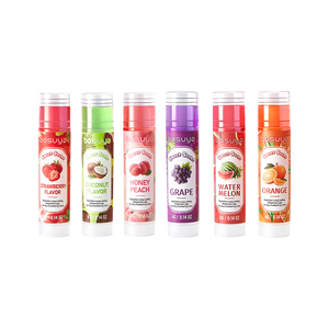Baume à lèvres hydratant et nourrissant 24H BOSUYA, parfumé aux fruits, lot de 6 saveurs, résistant à l'eau et à la transpiration - Product Image 1