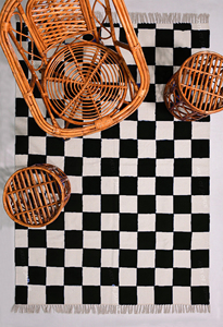 Alfombra NYKO MART de Algodón Natural Hecha a Mano, Estilo Bohemio, Patrón Geométrico, Ecológica, Antideslizante, Diseño Artístico Personalizado, Suave - Product Image 5