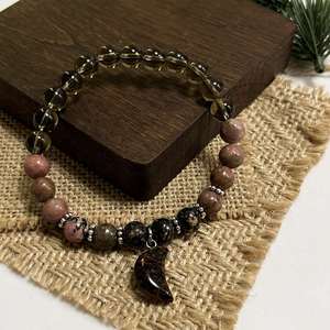 Pulsera de Piedra Natural con Cuentas de Vidrio Coloridas, Geometría Sagrada, Envío Rápido a Todo el Mundo, Hecho a Mano, Personalizable - Product Image 4