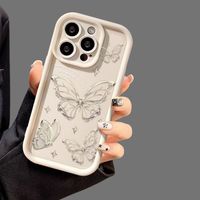 Coques de Téléphone Antichoc Luxe Papillons en Promotion pour iPhone 17 Air 16 15 Plus Pro Max 14 13 12 11 X – Personnalisation du Logo