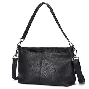 Sac à main de luxe en cuir véritable pour femme, sac à bandoulière noir à chaîne, fabrication chinoise, vente en gros - Product Image 3