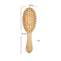Ensemble de brosses à cheveux en bambou avec logo personnalisé, brosses à cheveux en bois biodégradable pour démêler et masser le cuir chevelu, brosses à cheveux en bambou