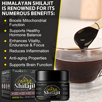 Acentiallabs OBM OEM Résine de Shilajit pour l'endurance, anti-âge, soutien immunitaire, marque privée, 75 portions, 60g, extraits végétaux, compléments alimentaires