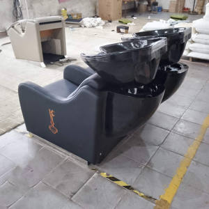 Chaise à shampoing double sièges Salon de coiffure Salon Bowl Lavage des cheveux Shampooing Chaises Salon Meubles Vente au détail - Product Image 4