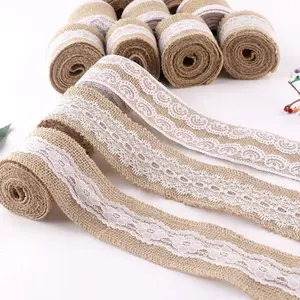 Natural Jute Fabric Ribbon Christmas Wedding Gift Burlap Fabric DIY Ribbon Decoration Jute Ribbon