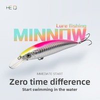Leurre de pêche transfrontalier imprimé pour achigan et truite, flottant, type minnow, appât artificiel dur avec sonnette sonore, simulation pour rivière/lac/ruisseau