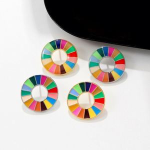 Wholesale United Nations Sustainable Development Metal Pendant Custom Metal Enamel Keychain Metal Rainbow Commemorative <b>Badge</b> - Product Image 5