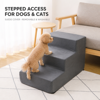 Escalier pour animaux de compagnie en mousse souple, 3 marches, escalier pour chien et chat, pour canapé, lit, housse en peluche, antidérapant, pour chiens de petite et moyenne taille