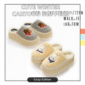 Pantuflas de algodón <span class=keywords><strong>para</strong></span> <span class=keywords><strong>mujer</strong></span>, novedad de invierno, bonitas, de dibujos animados, suaves, de felpa, con suela de PVC, <span class=keywords><strong>para</strong></span> el hogar, venta al por mayor - Product Image 2