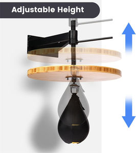 Entraînement de <span class=keywords><strong>boxe</strong></span> Planche de bois dur de 1.2 pouces d'épaisseur Cadre en acier robuste <span class=keywords><strong>Kit</strong></span> de plate-forme de sac de vitesse réglable avec sac de vitesse pivotant - Product Image 4