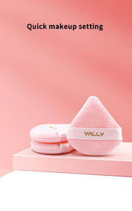 Esponja de maquillaje de dedo triangular rosa con logotipo personalizado, esponja de polvo cosmético con diseño personalizado - Product Image 6