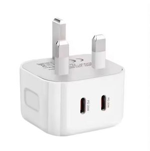 40W UK <b>Plug</b> PD Charger Dual Type-C Phone Charger 20W <b>USB</b> C Wall Charger for Mobile Phone - Product Image 1