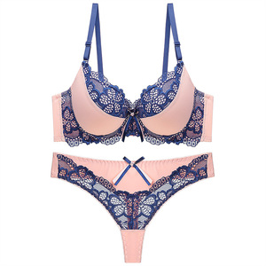 Thong <strong>Bra</strong> <strong>Set</strong> Push up Lace Hollow Out Brassiere <strong>Bra</strong> and Panty <strong>Set</strong> Underwear Femme Panties Lingerie - Product Image 3