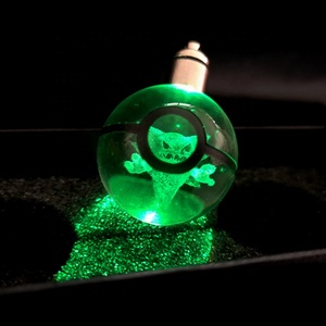 <strong>Cheap</strong> Wholesale Led <strong>Crystal</strong> Poke Keychains Custom 3d Laser Engraving Cartoon Character Led Light <strong>Crystal</strong> Keychain - Product Image 5