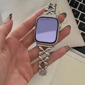 Bracelets de montre en alliage de zinc à motif floral pour <span class=keywords><strong>Apple</strong></span> <span class=keywords><strong>Watch</strong></span> Series 10, <span class=keywords><strong>bracelet</strong></span> pour IWatch, <span class=keywords><strong>bracelet</strong></span> de poignet, montre intelligente 42 45 49 mm - Product Image 5