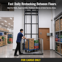 Lift Barang Modular Rel Tunggal 500kg 1000kg Elevator Barang Hidrolik Pra-Rakit untuk Pemasangan Cepat