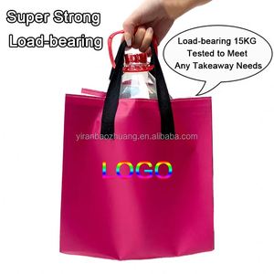 Bolsa de Entrega Aislada Personalizada Rosa de Tela No Tejida con Patrón Antigrasa para Té, Pasteles, Pizza y Comida Caliente para Restaurantes y Comida para Llevar - Product Image 3