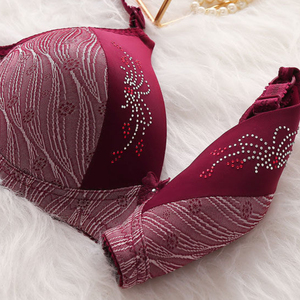 FF3026 Sexy Minimizador Mujeres Señoras Niñas Tallas grandes Sujetador Cómodo Rhinestone Soporte inalámbrico Sujetador Push up para mujeres - Product Image 2