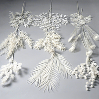 Arrangements floraux en fausse soie blancs pour mariage, décoration de plafond de chapelle, fleurs pour allée centrale, présentoirs pour hôtel
