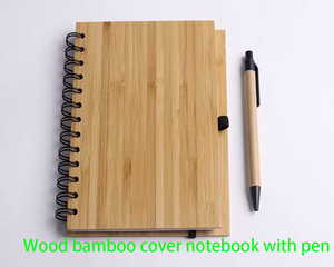 Hote Bán Gỗ Hạt Notepad Tùy Chỉnh Tái Chế Tre Bìa Máy Tính Xách Tay Với Băng Chủ Bút Gỗ Máy Tính Xách Tay Và Bút Bộ Quà Tặng - Product Image 2