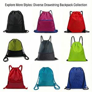 Sacs à dos à cordon en Polyester à fermeture éclair de haute qualité avec texture sac à cordes étanche pour sac à dos en Polyester pour sport de sport - Product Image 2