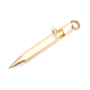 Stylo à bille en acier inoxydable en forme de mini-<span class=keywords><strong>pistolet</strong></span> fait à la main pour la <span class=keywords><strong>défense</strong></span> personnelle, solide, portable, pendentif en métal de poche - Product Image 1