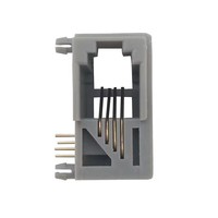 Connecteur RJ9 4P4C, prise récepteur 616Y Gris pour prise téléphonique, insertion latérale femelle sur circuit imprimé