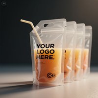 Sachets personnalisables à fermeture éclair, à fond plat, avec poignée, pour jus, eau minérale, aliments pour animaux, liquides et gelées