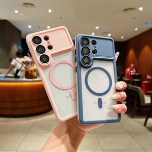 Funda Magnética Transparente con Bloques de Color para Samsung S26 S24 S25 Ultra, con Protector de Lente, Carga Inalámbrica y Protección Antigolpes - Product Image 4