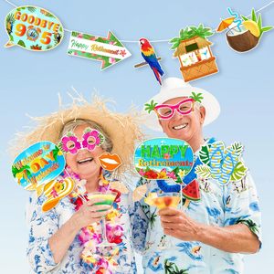 Decorazioni per Festa di Pensionamento a Tema Tropicale, 24 Pezzi, Accessori per Foto Booth da Spiaggia, Decorazioni per Festa Hawaiana Luau - Product Image 4