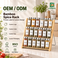 Étagère à Épices en Bambou 3 Niveaux Prête à Offrir Organisateur d'Assaisonnements Certifié FSC Vente en Gros Rangement de Cuisine Comptoir Fournisseur d'Usine en Gros