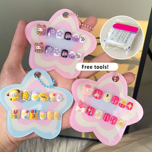 <span class=keywords><strong>Uñas</strong></span> Postizas Cortas Cuadradas <span class=keywords><strong>de</strong></span> ABS, Diseño <span class=keywords><strong>de</strong></span> Dibujos Animados, 12 Piezas, para Niñas, <span class=keywords><strong>Uñas</strong></span> a Presión - Product Image 3