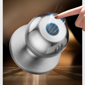 <b>Smart</b> Fingerprint Spherical <b>Lock</b> Stainless Steel For Wood Door Tuya App Control - Product Image 4