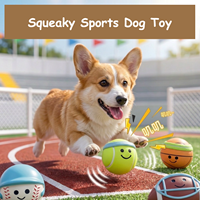 Jouet pour chien en latex couineur, résistant aux morsures, motif dessin animé, pour rugby, tennis, basketball, baseball, diamètre 5cm-6.6cm