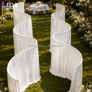 Support de toile de fond détachable en forme de S pour événements et scènes LEDA, ensemble deux pièces en fer blanc, arche pour mariage - Product Image 2