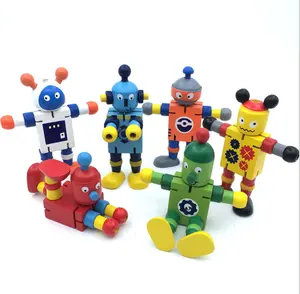 고품질 맞춤형 디자인 나무 로봇 다목적 다른 색상의 장난감