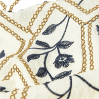 Nouveaux articles en stock : Accessoires en dentelle tissée en brocart respirant à motif ethnique rétro brodé pour femme, collection début de printemps