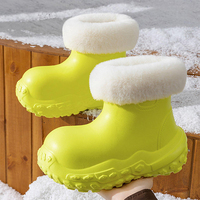 Bottes de neige imperméables en EVA pour femmes, doublées de fausse fourrure, antidérapantes, résistantes à l'usure, bottes courtes à la cheville pour l'hiver froid en plein air
