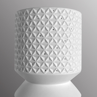 Lampe de table en céramique moderne et vase à fleurs 2-en-1 avec design flexible, base d'ampoule E14/E26