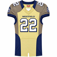 Maillot de football américain personnalisé pour homme, crème, marine, gris, 100 % polyester, maille, manches courtes, nom et numéro de l'équipe, vente en gros