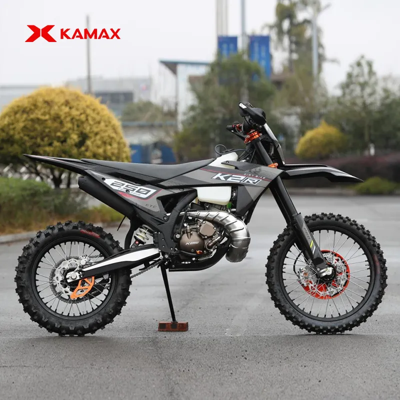 KAMAX 250MT PRO 엔듀로 오프로드 모터 크로스 2 스트로크 오토바이 수냉 250cc 가스 먼지 자전거