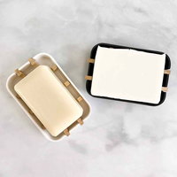 Porte-savon de salle de bain en fibre de bambou, design moderne et luxueux, écologique, OEM