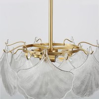 Lustre suspendu en verre moderne nordique, luminaire de luxe en verre, plafonnier en cuivre et verre de Murano pour hôtel et villa