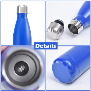 Vente en gros de 500ml tasses à cola flacon de bouteille bleu Klein pour gravure au laser bouteille d'eau en acier inoxydable 18/8 pour impression de logo tasses personnalisées - Product Image 6